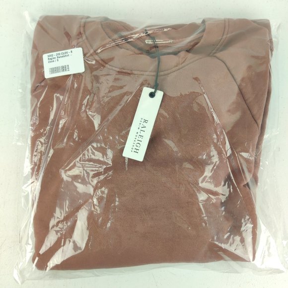 NWT Raleigh Denim Workshop USA Made Raglan Crewneck Sweatshirt in Clove Beige - Picture 3 of 3